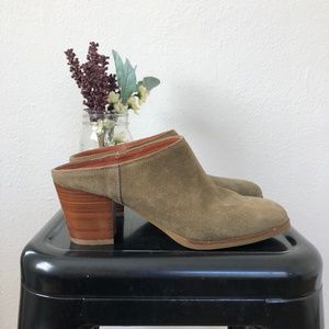 Natalia Blanco Green Suede Mules with Heel